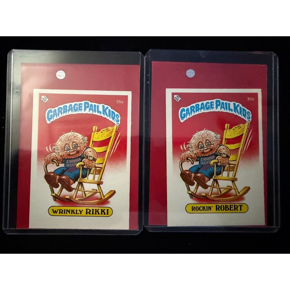 Vintage 1985 Topps Garbage Pail Kids UK Minis Series 1 35A and 35B